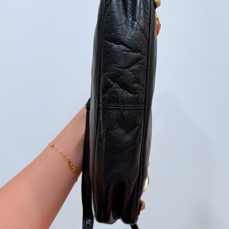 BALENCIAGA 巴黎世家 METALLIC EDGE HIP 金釦 麻將包 腋下包 側背包 肩背包 斜背包-28