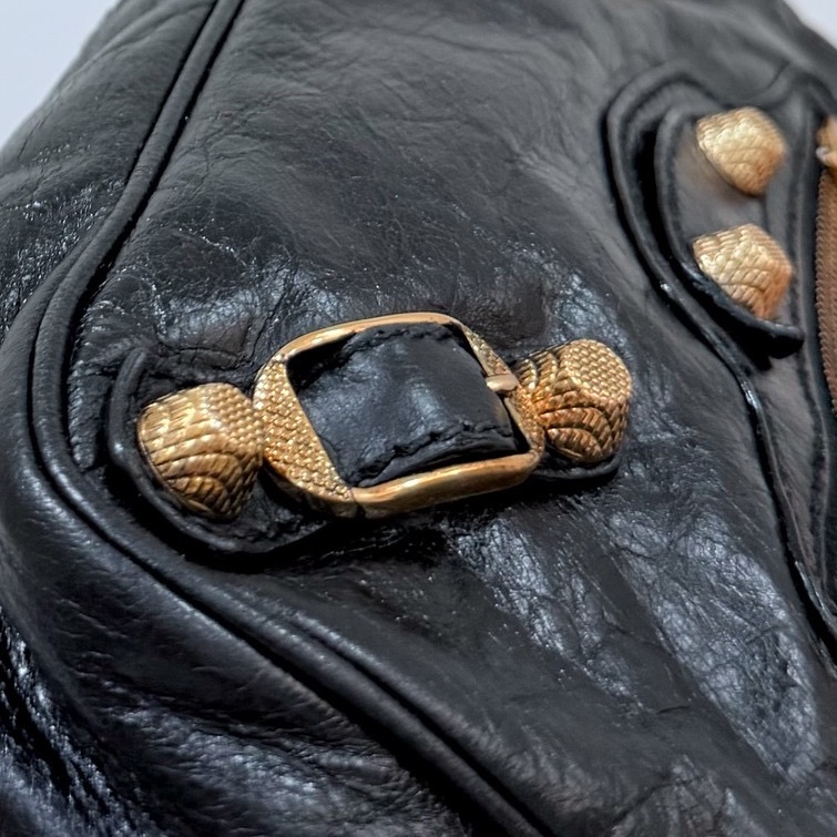 BALENCIAGA 巴黎世家 METALLIC EDGE HIP 金釦 麻將包 腋下包 側背包 肩背包 斜背包-33