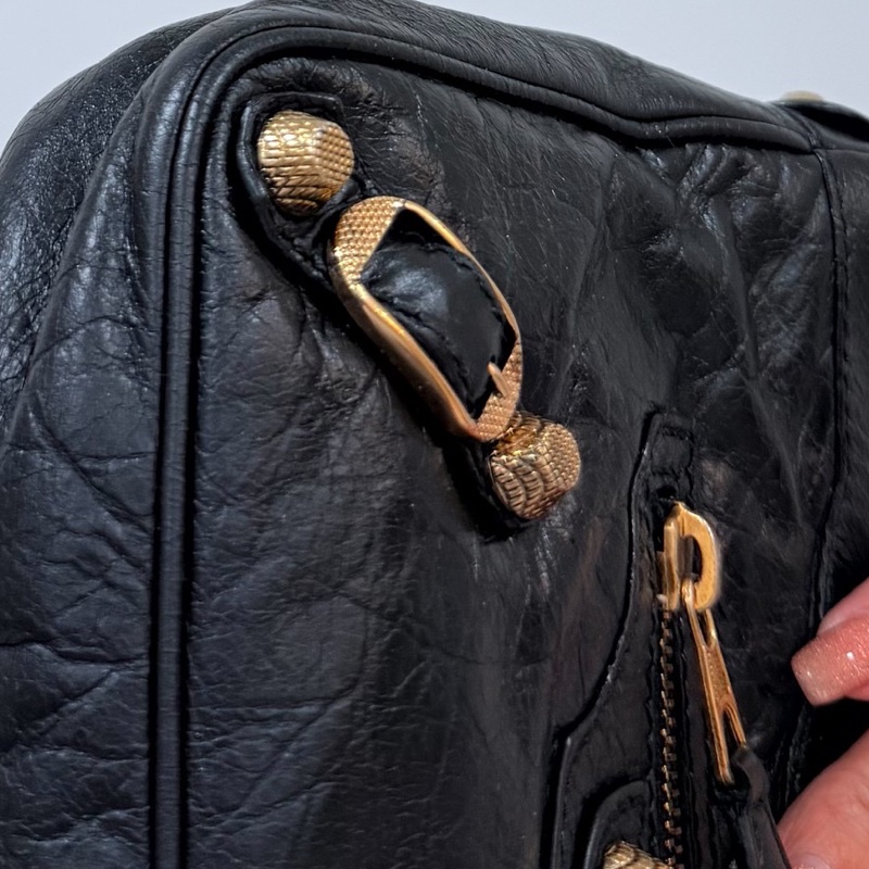 BALENCIAGA 巴黎世家 METALLIC EDGE HIP 金釦 麻將包 腋下包 側背包 肩背包 斜背包-34