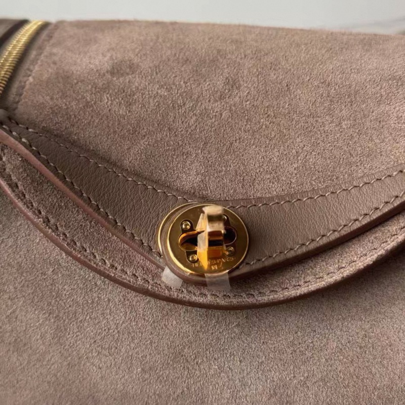 Hermes 愛馬仕 minilindy 大象灰拼 金扣B刻盒子塵袋 復印票-10