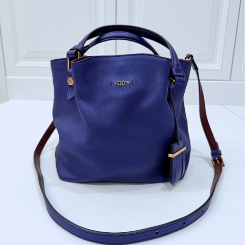 Tod's tods Flower Bag 紫 手提包 肩背包 斜背包 側背包 水桶包