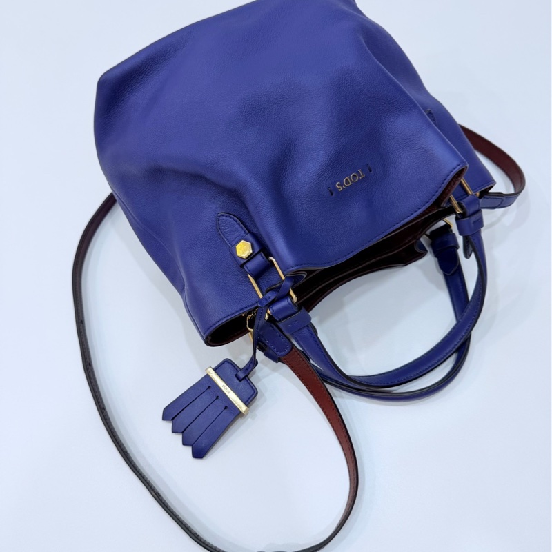 Tod's tods Flower Bag 紫 手提包 肩背包 斜背包 側背包 水桶包-4