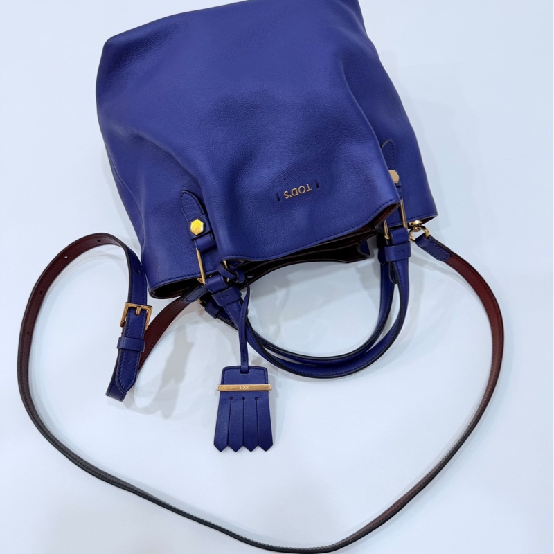 Tod's tods Flower Bag 紫 手提包 肩背包 斜背包 側背包 水桶包-8