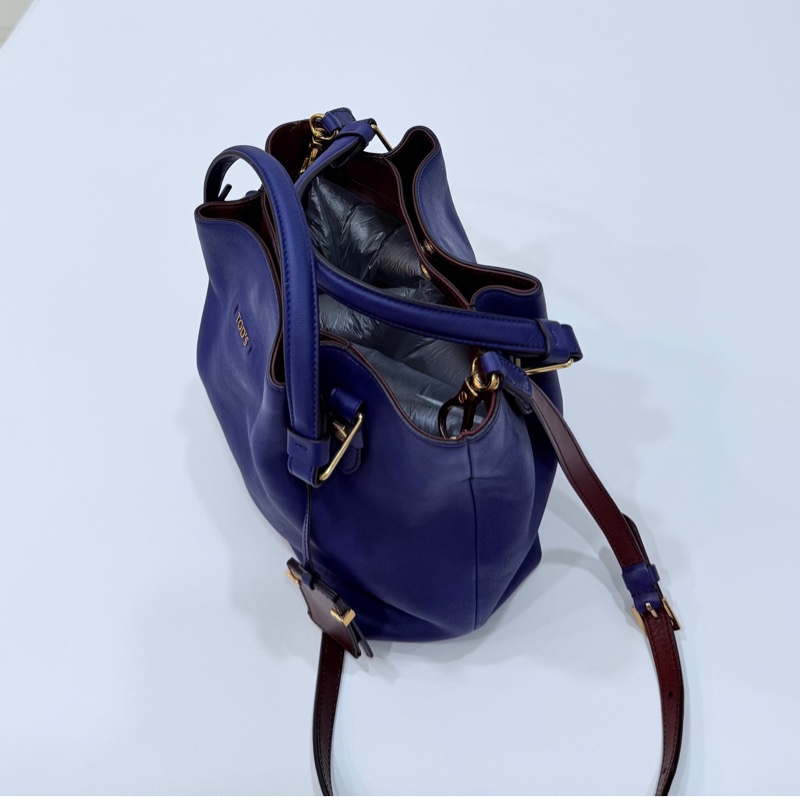 Tod's tods Flower Bag 紫 手提包 肩背包 斜背包 側背包 水桶包-10