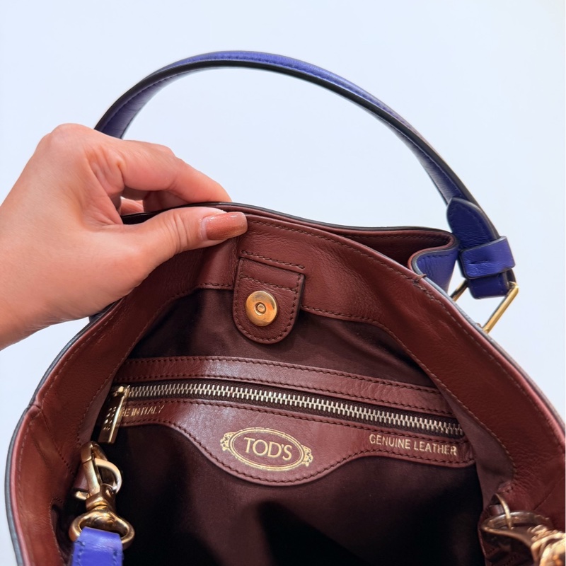 Tod's tods Flower Bag 紫 手提包 肩背包 斜背包 側背包 水桶包-13