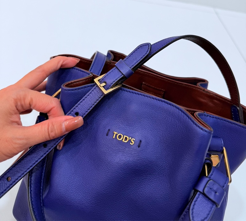 Tod's tods Flower Bag 紫 手提包 肩背包 斜背包 側背包 水桶包-15