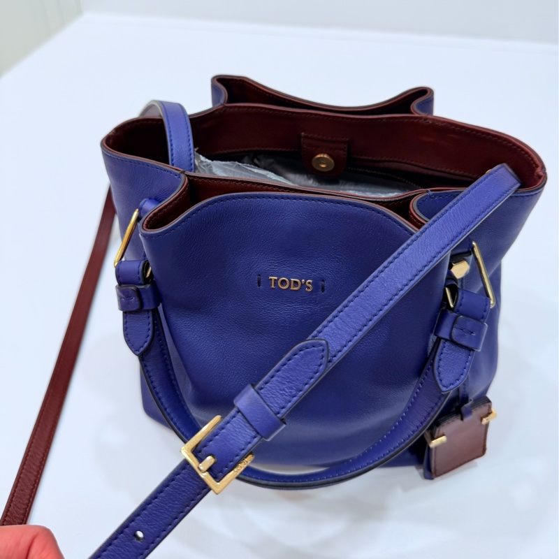 Tod's tods Flower Bag 紫 手提包 肩背包 斜背包 側背包 水桶包-16