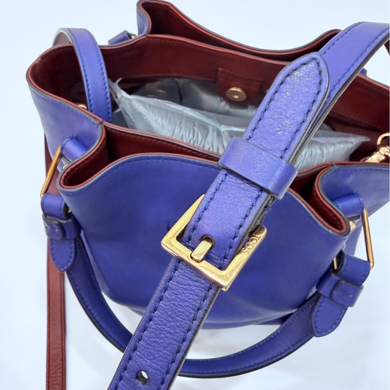 Tod's tods Flower Bag 紫 手提包 肩背包 斜背包 側背包 水桶包-17