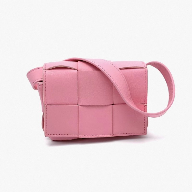 BV 櫻花粉Cassette mini肩背斜背枕頭包12*8*5 99新配件塵袋-0