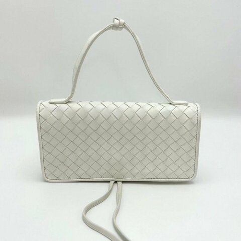 BV 白色經典編織手提包 20*11*2.5 98新配件塵袋