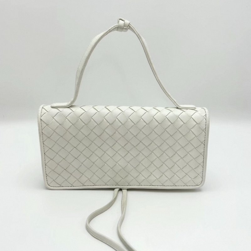 BV 白色經典編織手提包 20*11*2.5 98新配件塵袋-0