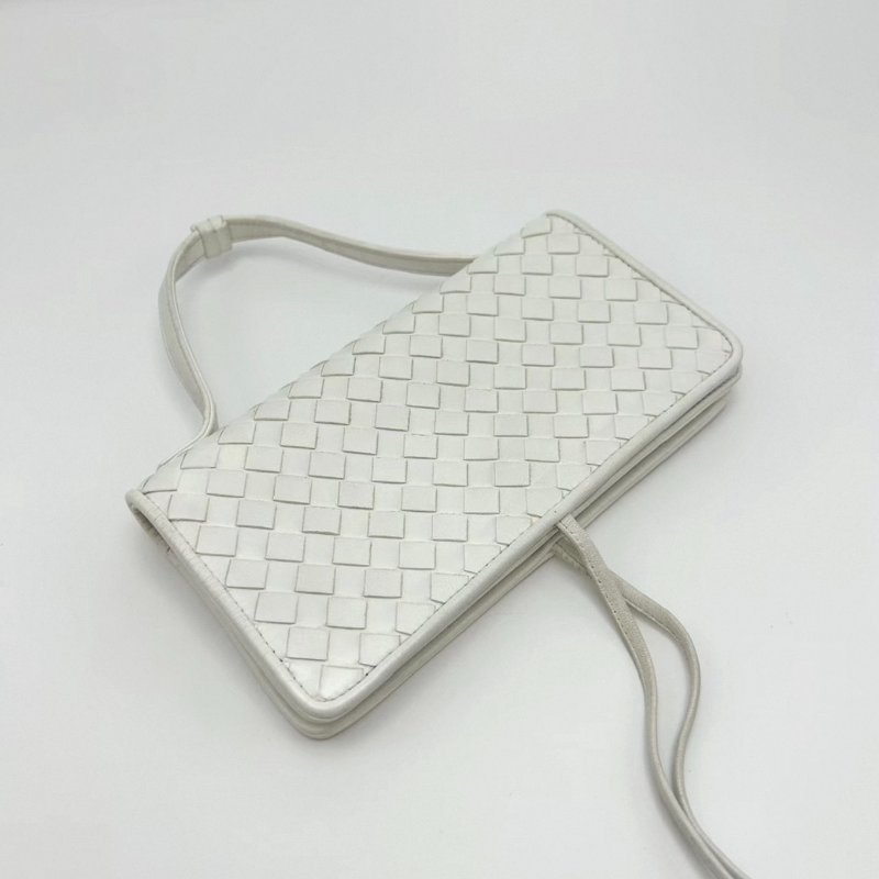 BV 白色經典編織手提包 20*11*2.5 98新配件塵袋-2