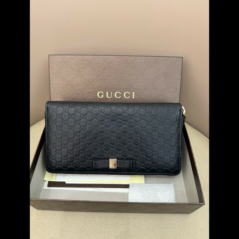 Gucci 黑色全皮長夾