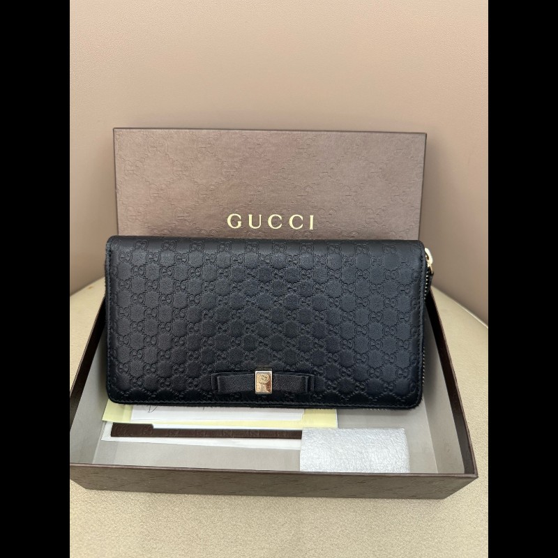Gucci 黑色全皮長夾-0