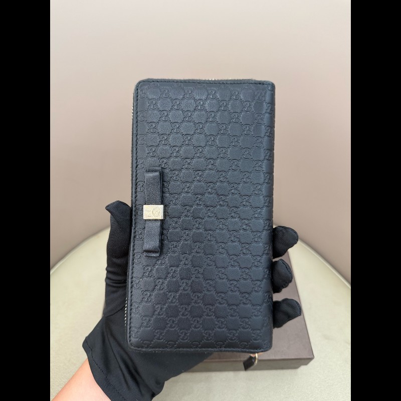 Gucci 黑色全皮長夾-1
