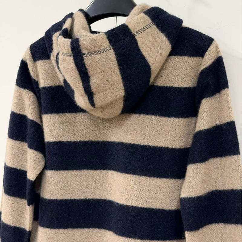 Burberry 藍標 連帽抽繩橫條戰馬毛料洋裝-4