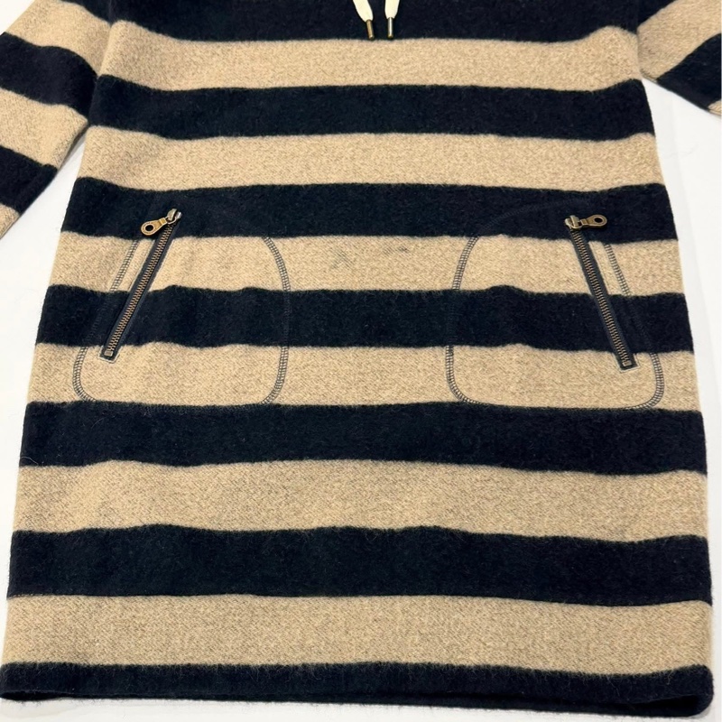 Burberry 藍標 連帽抽繩橫條戰馬毛料洋裝-7