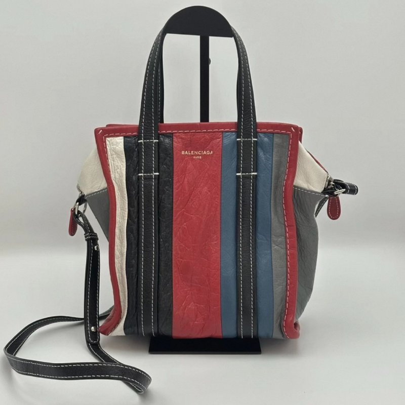 BALENCIAGA拼色Bazar系列肩背斜背包22*21*11 98新配件塵袋-0