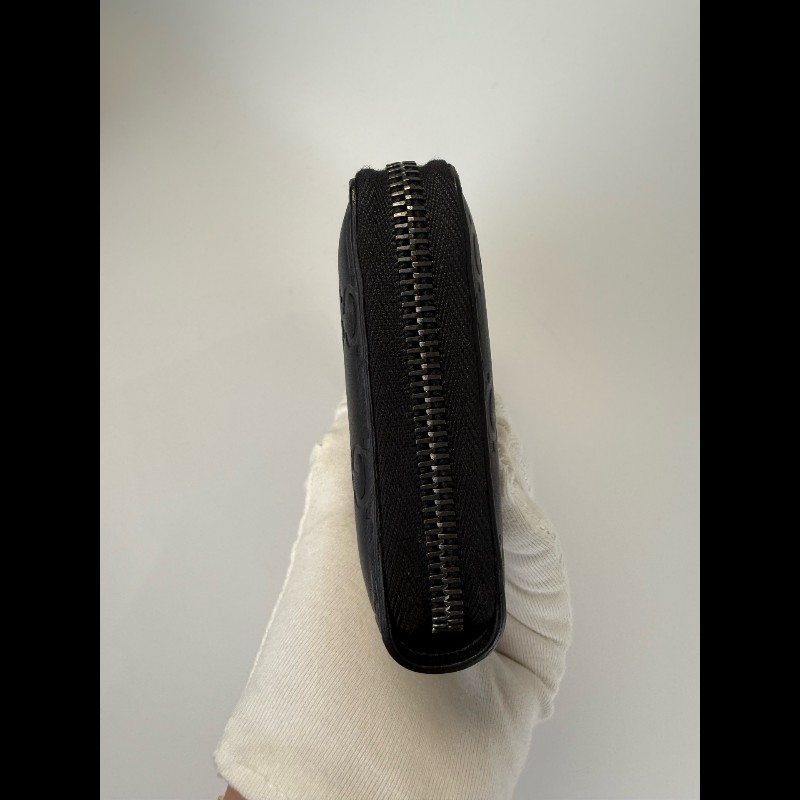 GUCCI 拉鍊長夾 黑色牛皮錢包-3