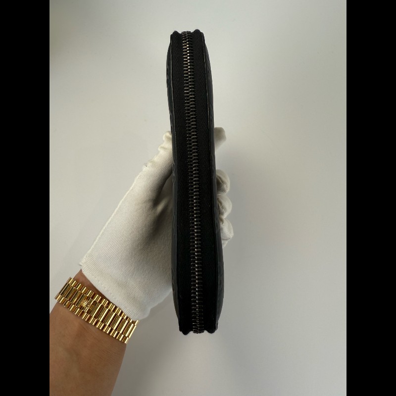 GUCCI 拉鍊長夾 黑色牛皮錢包-5