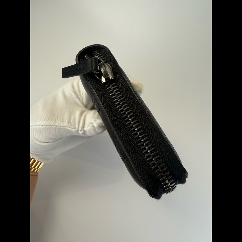 GUCCI 拉鍊長夾 黑色牛皮錢包-6