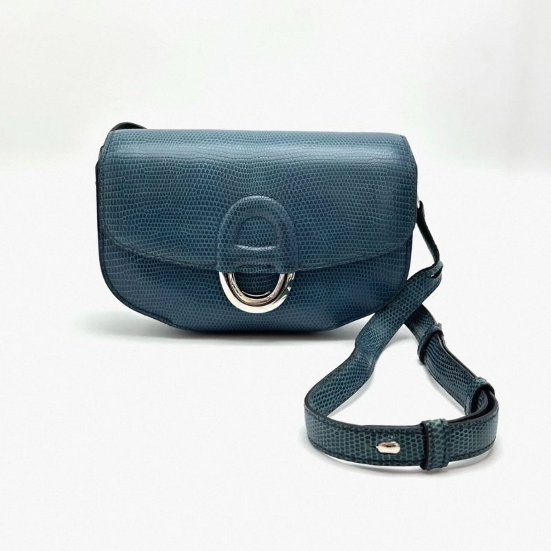 HERMES cherche midi mini鴨子藍銀扣1P豬鼻包18*12*5 98新配件塵袋-0