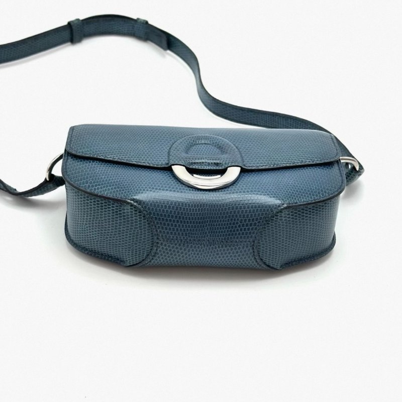 HERMES cherche midi mini鴨子藍銀扣1P豬鼻包18*12*5 98新配件塵袋-2