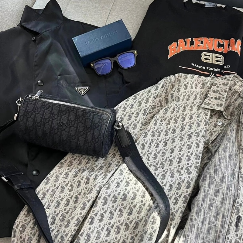 Dior 迪奧Oblique Roller so black黑老花斜背/肩背圓筒包配件齊全-13