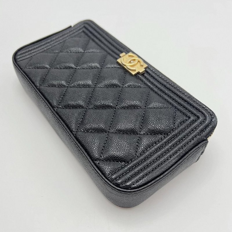 CHANEL黑金Leboy woc荔枝牛皮鏈條18.5*10*3 98新配件盒子塵袋-2