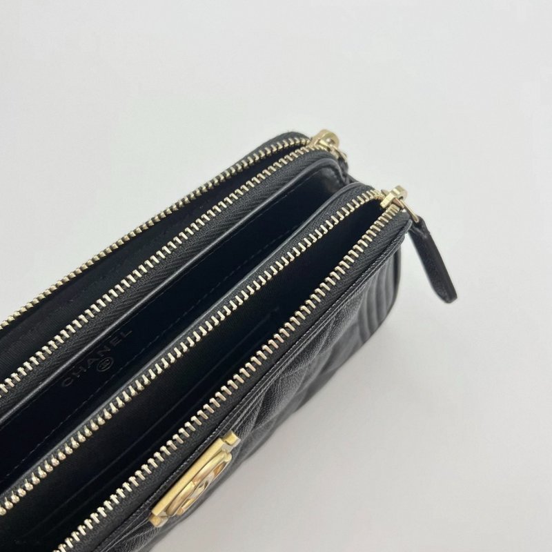 CHANEL黑金Leboy woc荔枝牛皮鏈條18.5*10*3 98新配件盒子塵袋-4