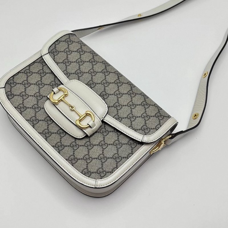 GUCCI 老花中號1955馬鞍包肩背斜背包 25.5*18*6.5 98新配件塵袋-1