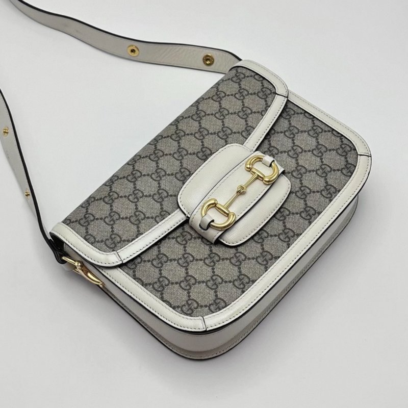 GUCCI 老花中號1955馬鞍包肩背斜背包 25.5*18*6.5 98新配件塵袋-2