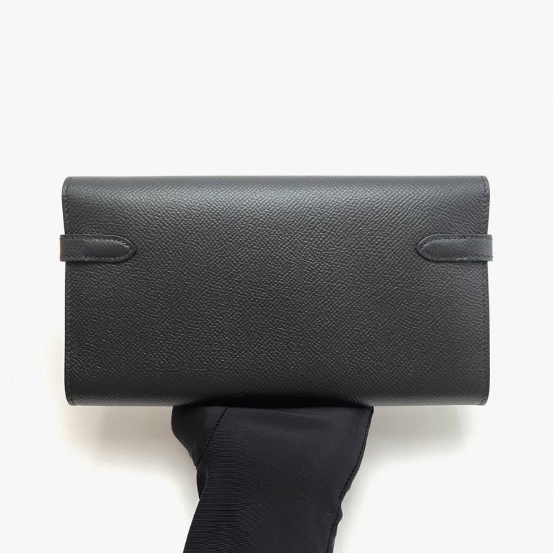 HERMES 黑金Kelly長款錢包20*11.5*2 全新閒置配件盒子塵袋吊牌-5
