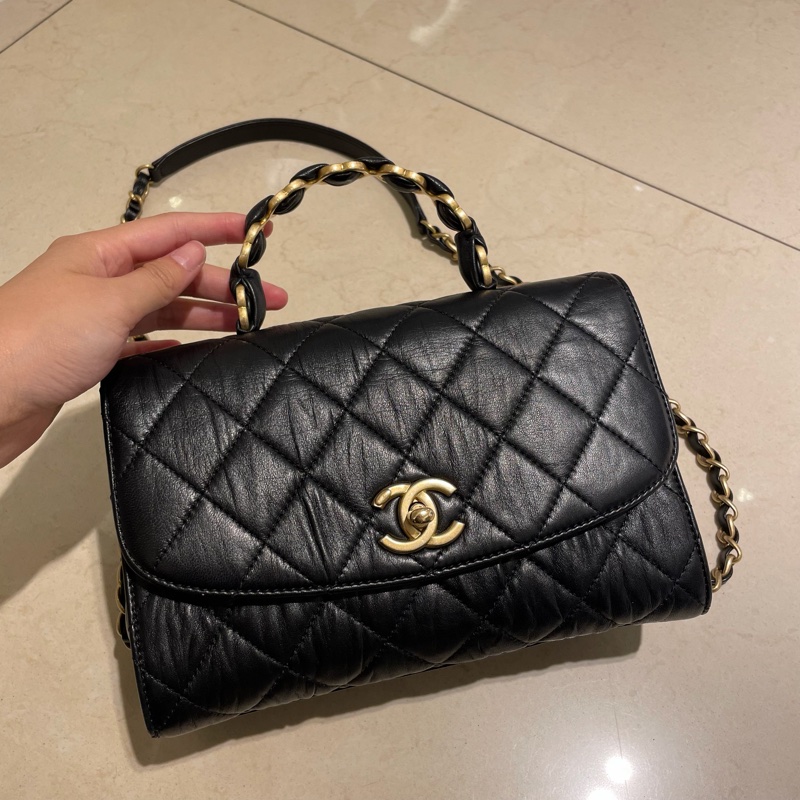 CHANEL抓皺羊皮handle兩用包-0