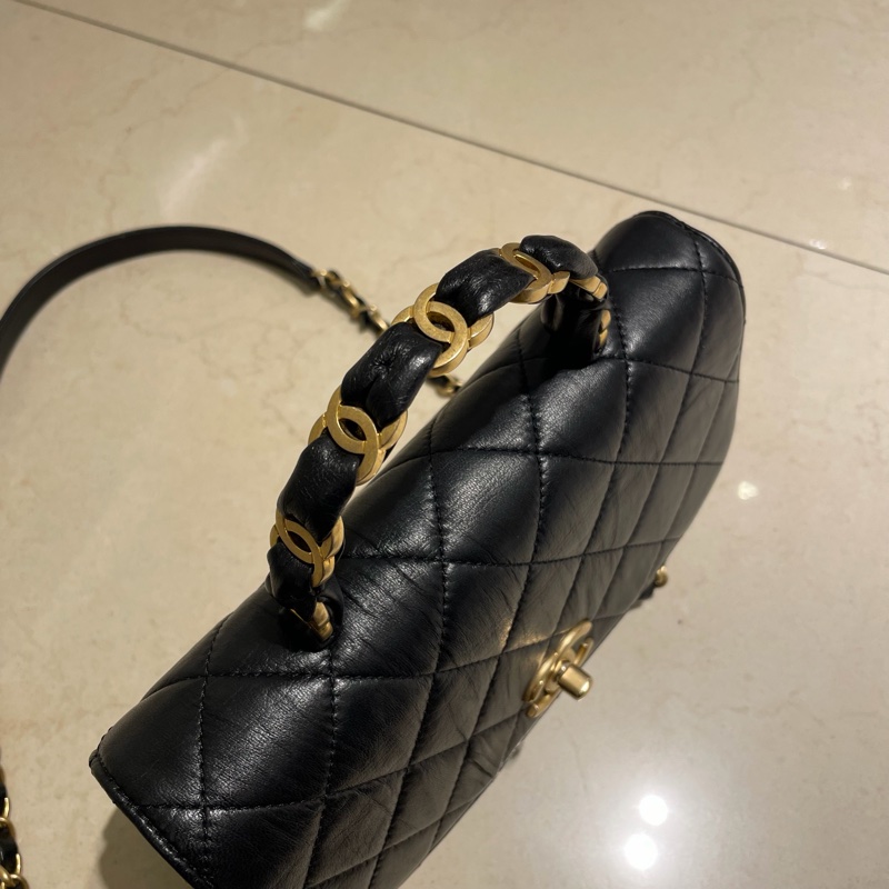 CHANEL抓皺羊皮handle兩用包-13