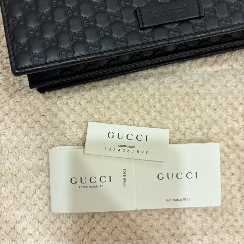 GUCCI LOGO WOC 壓紋 肩背包-7