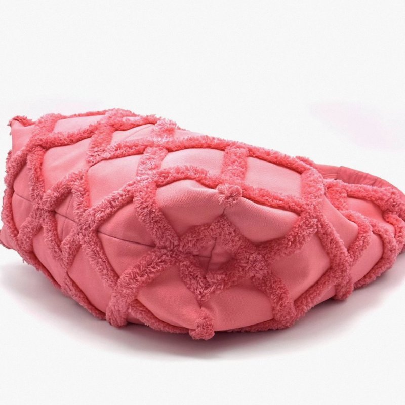 CHANEL 珊瑚粉金扣帆布流蘇hobo子母肩背腋下包37*47*14 99新配件塵袋-1