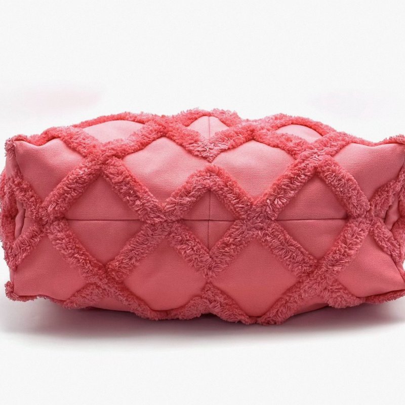 CHANEL 珊瑚粉金扣帆布流蘇hobo子母肩背腋下包37*47*14 99新配件塵袋-3