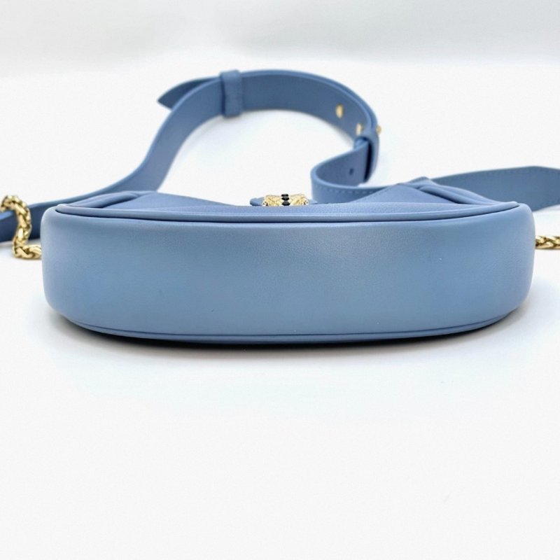 BVLGARI Ellipse系列藍金蛇頭肩背斜背包19*12 98新配件雨衣保卡塵袋-4
