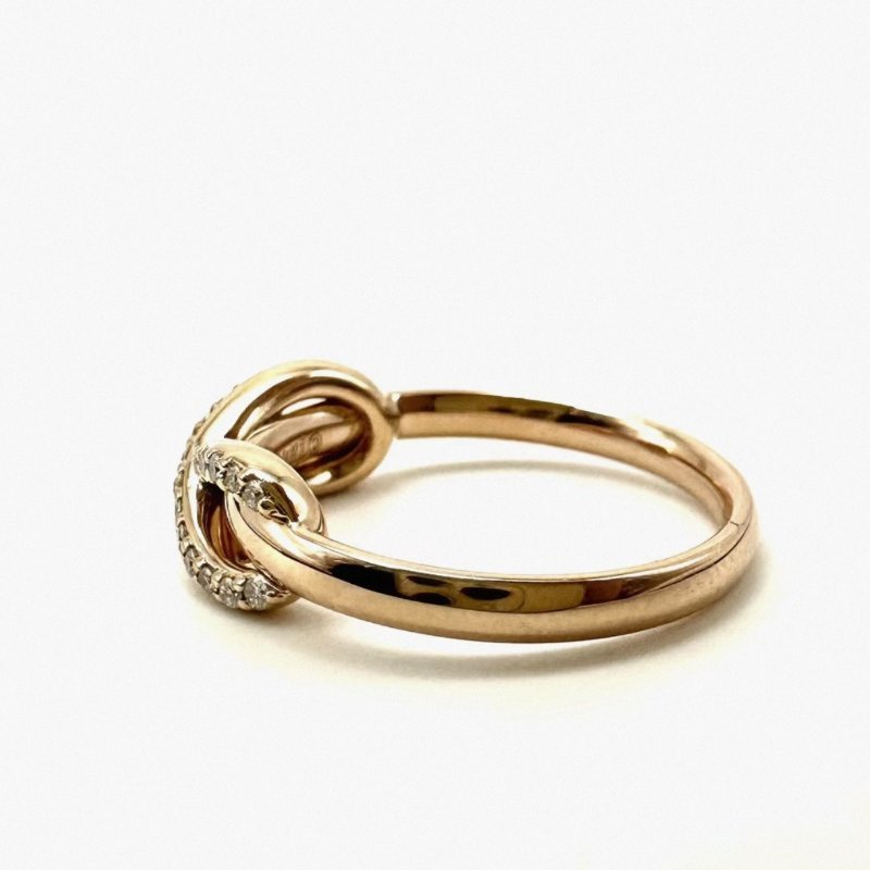 TIFFANY Infinity系列蝴蝶結鑲鑽戒指 52號 98新-1