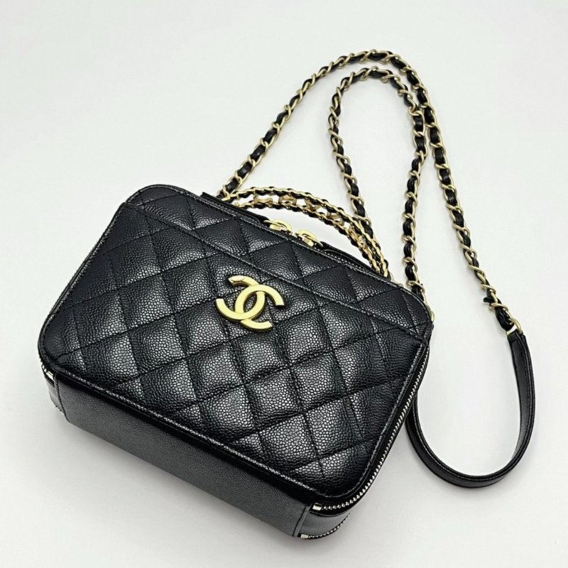 CHANEL 黑金22s荔枝紋相機手提肩背包19*13*8 99新配件塵袋-2
