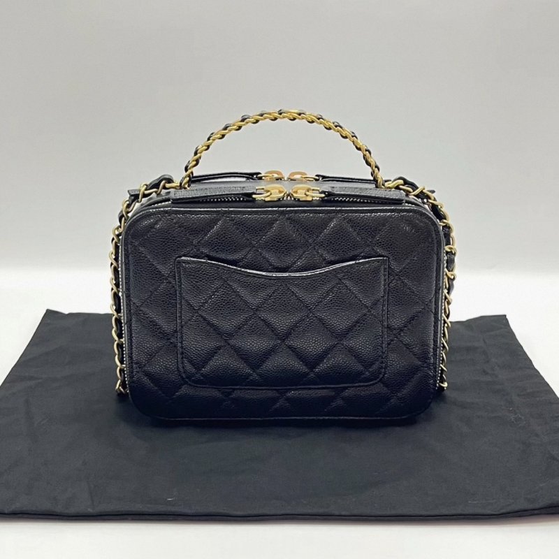 CHANEL 黑金22s荔枝紋相機手提肩背包19*13*8 99新配件塵袋-4