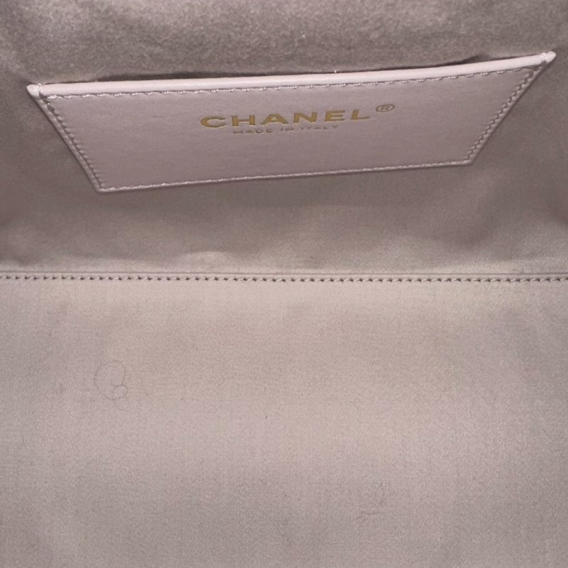 CHANEL粉紫色金扣荔枝牛皮25bag小號肩背斜背包 26*30*14 全新閒置配件盒子塵袋購證-4