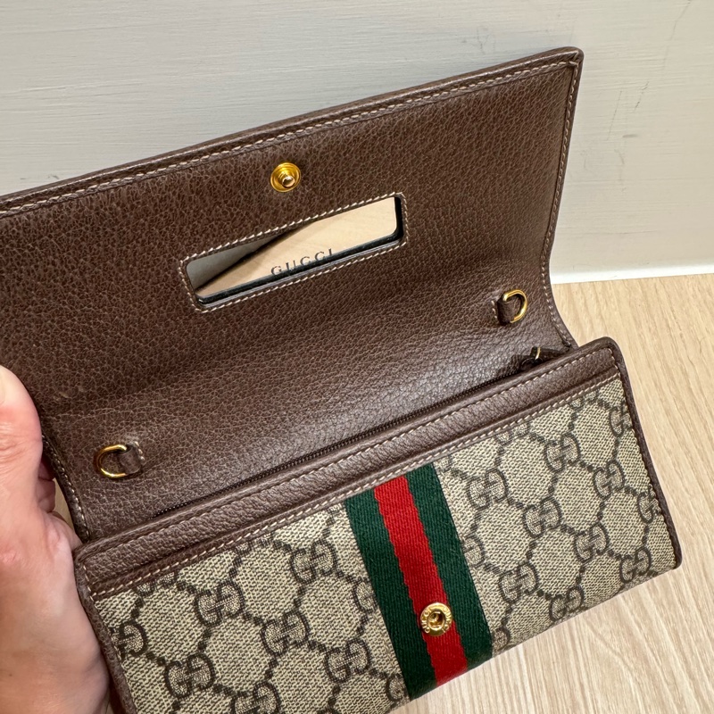 Gucci經典老花woc長夾 鏈條包-2