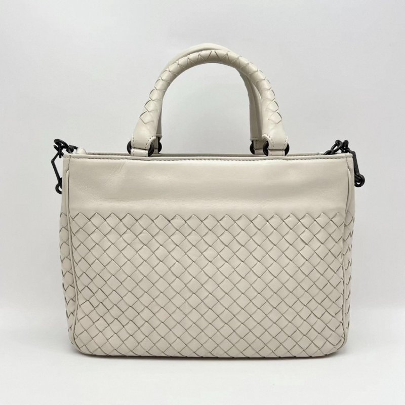 BV 白色經典編織手提斜背包26*20*10 98新配件塵袋-3