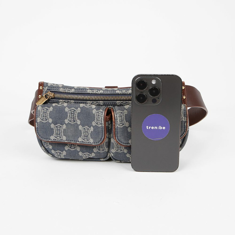 CELINE Blajon 牛仔腰包-12