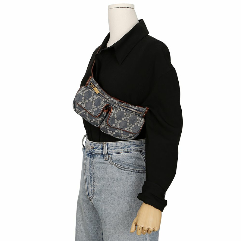 CELINE Blajon 牛仔腰包-14