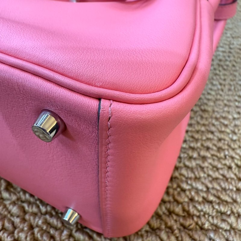 HERMES - 8W唇膏粉銀釦Swift牛皮mini lindy-7