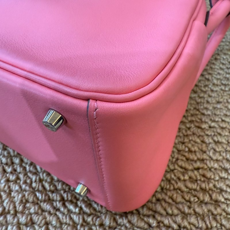 HERMES - 8W唇膏粉銀釦Swift牛皮mini lindy-8