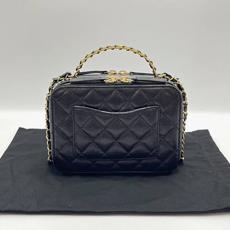 CHANEL 黑金22s荔枝紋相機手提肩背包19*13*8 99新配件塵袋-4